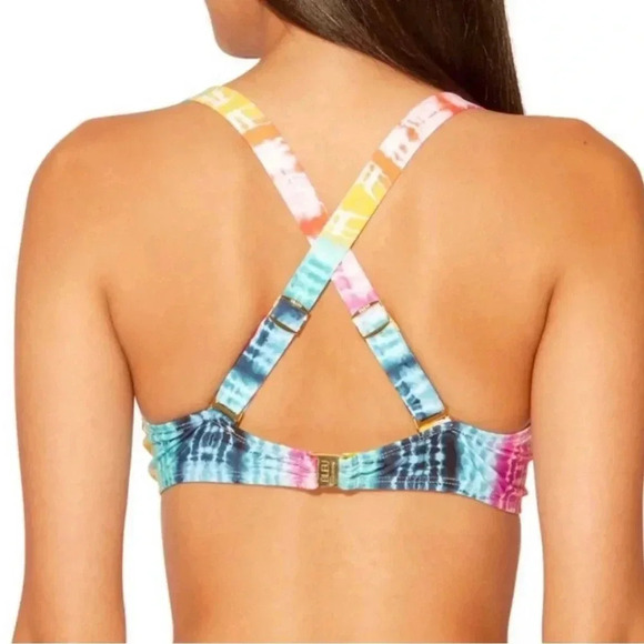 Bleu Rod Beattie Rainbow Tye Dye D-Cup Swim Top 38D and Bottom Size 12 - Picture 3 of 10